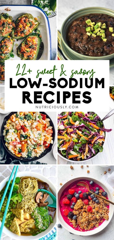 Low Calorie Low Salt Recipes, Low Sodium Meals That Taste Good, Low Sodium Family Dinner, Low Sodium Clean Eating Recipes, Easy Low Salt Dinner Recipes, Dash Meals Recipes, Low Sodium And Cholesterol Meals, Less Sodium Meals, Foods With No Sodium