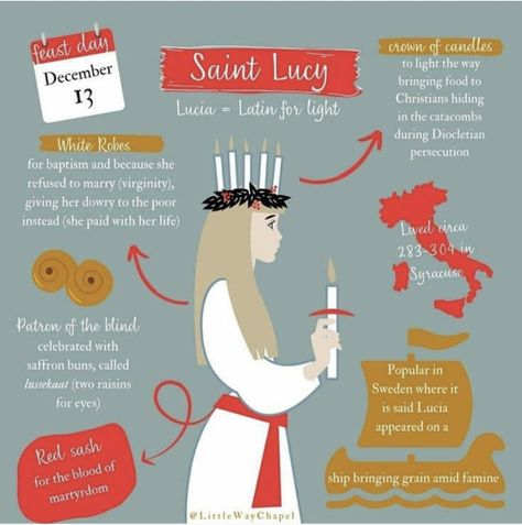 Saint Lucy Painting, Saint Lucia Day Swedish Christmas, Santa Lucia Day Sweden, St Lucia Sweden, St Lucia Day Sweden, Saint Lucia Day Crafts For Kids, St Lucy Feast Day, Saint Lucia Costume, St Lucia Day Traditions