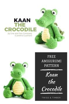 Free Amigurumi Crocodile Pattern - Download from Catalog - Crochet Jungle Animals, Crochet Keyrings, Turtle Amigurumi, Crochet Baby Jacket, Knitted Toys Free Patterns, Toy Animals, Animals Crochet, Animal Knitting Patterns, Knitting Baby