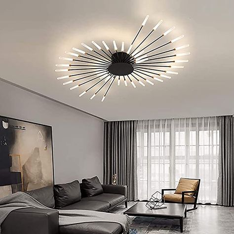 Check this out! Chandelier Kitchen, Modern Ceiling Lamps, Black Light Fixture, Lamp For Living Room, Led Light Fixtures, Lampe Decoration, Kitchen Lighting Fixtures, Nordic Home, Black Kitchen