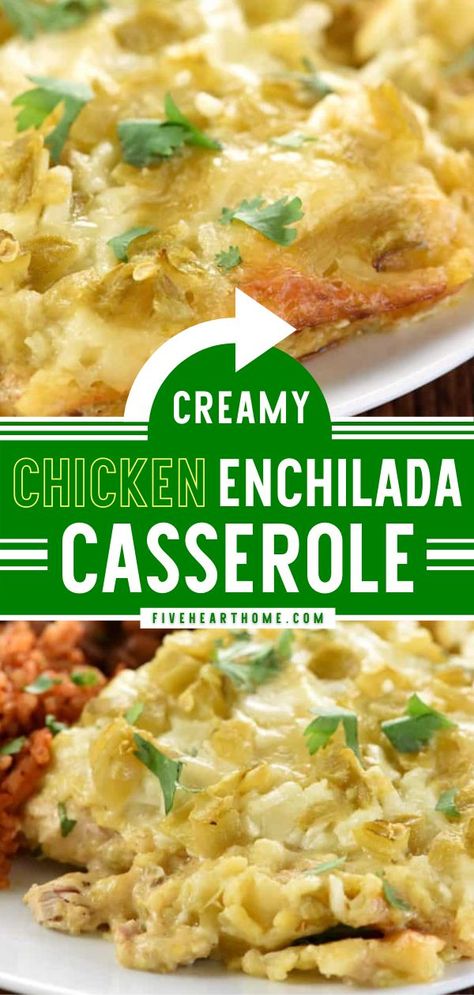 Enchilada Casserole Chicken, Green Chicken Enchilada Casserole, Cheese Enchilada Casserole, Chicken Cheese Enchiladas, Chicken Tortilla Casserole, Easy Enchilada Casserole, Enchiladas Easy, Easy Chicken Enchilada Casserole, Corn Tortilla Recipes