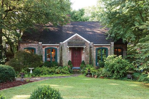 The Collector's Cottage - Cottage Journal English Country Cottages, Cottage Journal, Brick Path, Brick Detail, Country Cottages, English Country Decor, Cottage Exterior, Green Walls, Dream Cottage