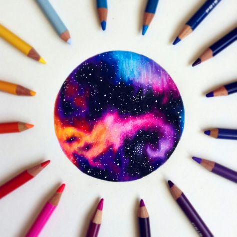 Tahemus enjoys drawing galaxies :) instagram | youtube Galaxy Drawing, Galaxy Drawings, Colored Pencil Art Projects, Blending Colored Pencils, Hobbit Art, Space Drawings, Mediums Of Art, Art Drawings Sketches Creative, Color Pencil Art