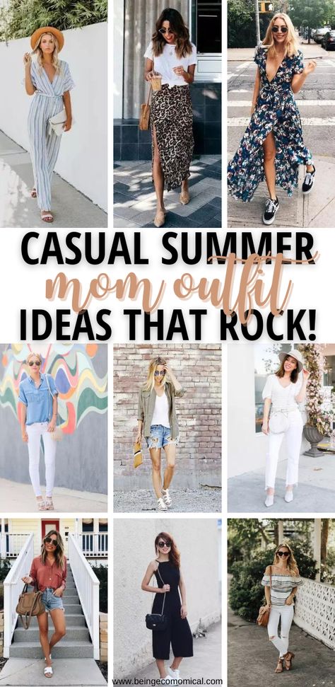 Casual Outfits For Summer 2023, Summer Holiday Outfits For Mums, Easy Mom Summer Outfits, Casual Summer Outfits 30's, Cool Casual Outfits Women Summer, Cute Outfits For Moms Casual, Summer Outfits 2023 Over 30, Style In Your 30s Casual, Summer Outfits Mum