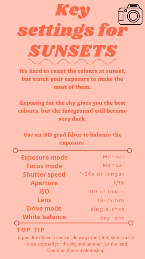 Photo Shoot Camera Settings, Best Portrait Settings Canon, Dslr Nature Photography, Beach Sunset Camera Settings, Nikon D3000 Tips Camera Settings, Canon Camera Presets, Settings For Sunset Photography, Sunset Settings Photography, Dslr Camera Settings