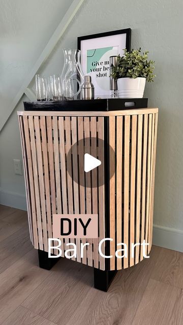 Kristy Letterly | DIY + Home + Design on Instagram: "I took this broken bar cart that was missing a wheel and a shelf and gave it a modern makeover. Full steps and tutorial are saved to my highlights. What do you think? #barcart #barcartstyling #diyfurniture #furnitureflip" Diy Bar Cart Repurposed, Diy Coffee Cart, Bar Diy Ideas, Shelf Makeover, Diy Bar Cart, Bar Cart Styling, Coffee Carts, Diy Bar, Diy Coffee