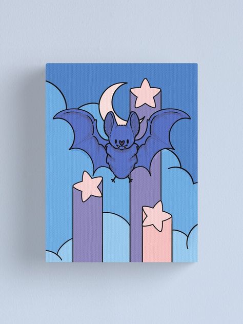 Bats Painting, Bat Painting, Bat Symbol, Aesthetic Color, Redbubble Art, Cute Bat, Cow Painting, Rock Ideas, Halloween Painting