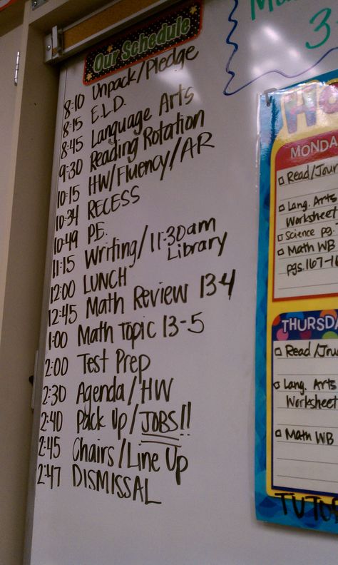 Schedule (5th grade) Third Grade Schedule, Organize Classroom, Island Colors, Teacher Box, Daily Schedule Cards, Classroom Decor Middle, Middle School Classroom Decor, Teaching Classroom Management, Classroom Planning