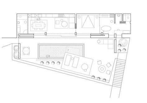 Gallery of Holiday House on Prophet Ilias Mountain / Kapsimalis Architects - 19 House Slope, Kapsimalis Architects, Green Architect, Garden Plan, Retreat House, Floor Plan Drawing, Architecture Ideas, Zaha Hadid Architects, Holiday House