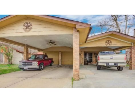 12 Clever Carport Ideas That Go Above and Beyond Extra Parking Space - Bob Vila Attached Carport Ideas, Build A Carport, Carport Addition, Attached Carport, Building A Carport, Carport Ideas, Sheet Metal Roofing, Double Carport, New Garage