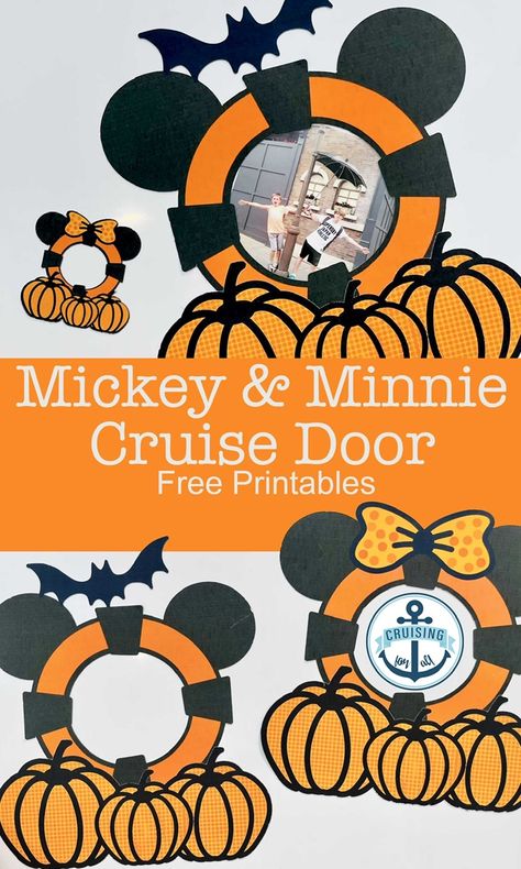 Mickey And Minnie Halloween Cruise Door Free Printables - Cruising For All Disney Halloween Printables Free, Disney Cruise Door Magnets Printable, Disney Cruise Door Magnets Printable Free, Disney Cruise Door Decorations Printable Free, Free Disney Cruise Door Printables, Disney Cruise Door Decorations Ideas Halloween, Disney Halloween Printables, Disney Cruise Decorations, Disney Cruise Door Decorations Halloween