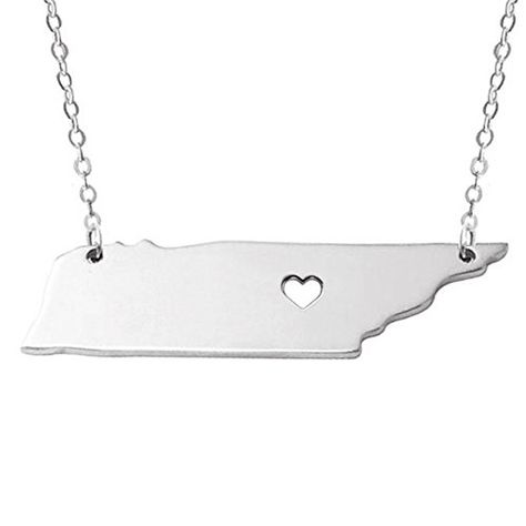 Stainless Steel Tennessee(TN) Map Charm Pendant Necklaces with a Heart *** Be sure to check out this awesome product. (This is an affiliate link) #mennecklace Tennessee Necklace, State Necklace, Tennessee State, Map Pendant, Map Necklace, Unisex Necklace, Stylish Necklace, Gold Charm Necklace, Monogram Necklace