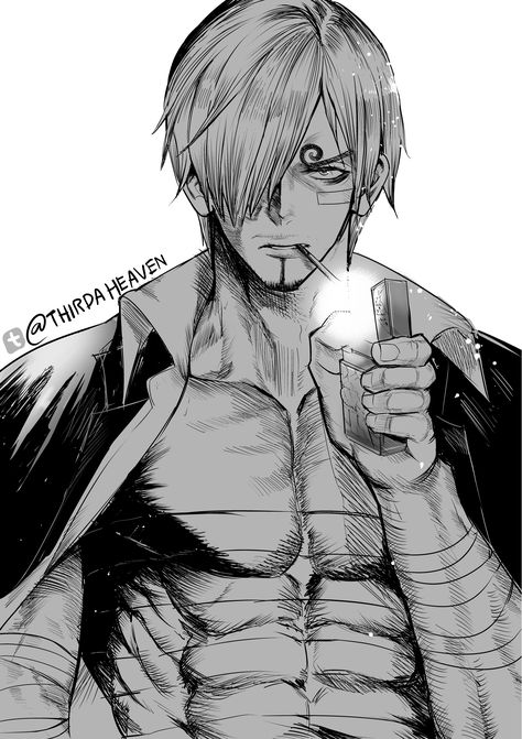 Sanji One piece muscle サンジ Sanji Sketch Pencil, Sanji Drawing Sketch, Sanji Tattoo Design, Sanji Tattoo, Sanji Drawing, Kanae Kocho Manga Art, Sanji Anime, Drawing Outlines, One Piece Tattoos