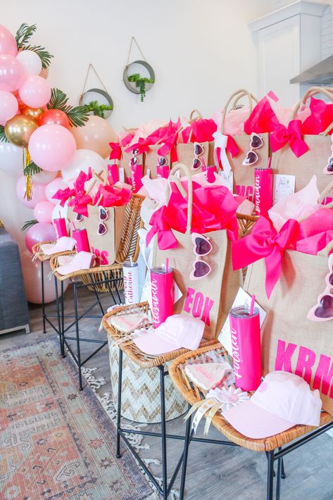 Pink Charleston Bachelorette Birthday And Bachelorette Party, Pink Birthday Party Favors, Pink Beach Theme Party, All Pink Bachelorette Party, Bachelorette Party Themes Pink, Pink Theme Bachelorette Party, Bachelorette Party 2023, Bachelorette Party Gift Ideas For Guests, Charlotte Bachelorette Party