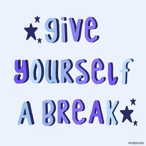 ☆ madebylaulou ☆ on Instagram: “✨ GIVE YOURSELF A BREAK✨ this is your sign to stop being so hard on yourself all the time & to start being kinder to yourself! Xo,…” Taking A Break Quotes, Take A Break Quotes, Give Yourself A Break, Be Kind To Yourself, Take A Break, Wise Quotes, Pretty Words, Allianz Logo, Take A