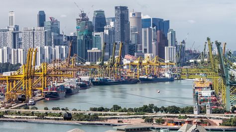 Port of Singapore Port Of Singapore, Singapore Photos, All Rights Reserved, San Francisco Skyline, New York Skyline, Singapore, San Francisco, Travel, Quick Saves