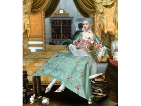 POSE: Madame de Pompadour by TMXPVKSL Sims 4 19 Century Cc, The Sims 4 Pose, European Costumes, Period Dress, Sims 4 Dresses, Pompadour, Sims Mods, Sims 4 Cc, Sims 4 Custom Content