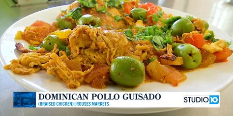 Recipe: Dominican Pollo Guisado Dominican Republic Food, Dominican Food, Braised Chicken, Chicken Dish, Diced Onions, Programming For Kids, Tomato Salad, Fresh Cilantro, Tomato Paste