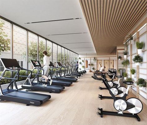 Gym Room Ideas, Fitness Interior, Fitness Center Design, Gym Design Interior, Desain Pantry, Gym Room At Home, Hotel Gym, Gym Interior, Home Gym Decor