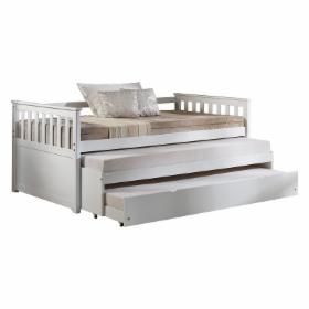 Acme Furniture Cominia Wooden Daybed with Pull-Out Bed and Optional Trundle | Hayneedle Twin Daybed With Storage, Roll Out Bed, Wooden Daybed, Luxurious Furniture, Modern Daybed, Wood Daybed, Daybed With Storage, Pull Out Bed, Daybed With Trundle