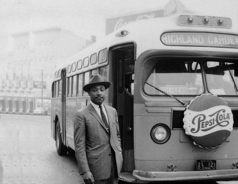 MLK-Bus-Boycott Montgomery Bus Boycott, Bus Boycott, Coretta Scott King, Man In A Suit, Dr Martin Luther King Jr, Unapologetically Black, Mlk Jr, Dr Martin Luther King, Civil Rights Leaders