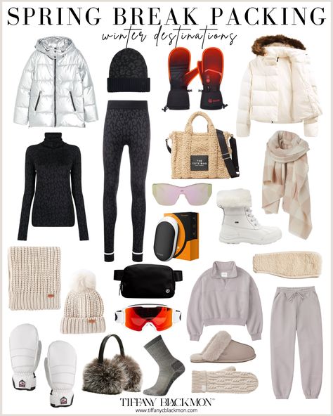 Winter vacation | Spring break | Winter destination | Skiing | Snowboarding | Ski trip | Skiing vacation | Winter destination vacation Spring Break Girls, Spring Break Packing, Travel Beauty Essentials, Travel Packing Essentials, Carry On Essentials, Packing Essentials, Winter Destinations, Ski Slopes, Fabulous Clothes