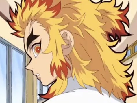 Rengoku Side View, Rengoku Side Profile, Demon Slayer Side Profile, Kny Side Profile, Beautiful Side Profile, Anime Side Profile, Side View Drawing, Profile Drawing, Drawing Things