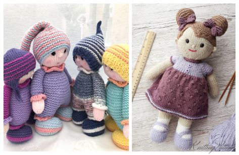 Doll Knitting Patterns, Cuddly Doll, Doll Knitting, Yarn Dolls, Knitted Dolls, Christmas Toys, Christmas Knitting, Knitted Toys, Amigurumi Doll