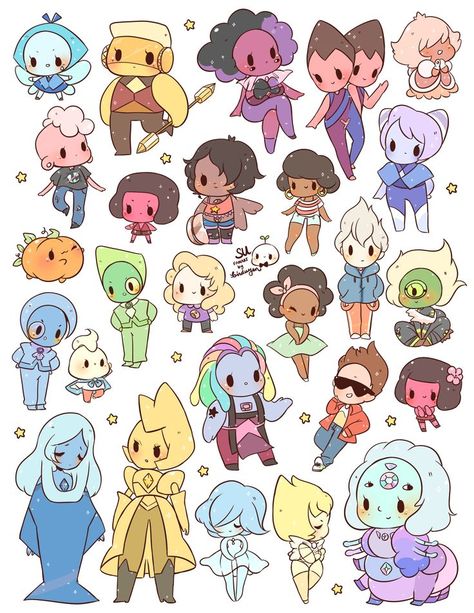 cute chibi Steven Universe characters I love all of them but my favorite is pink Lars. Comment what is your favorite one Chibi Steven Universe, Steven Universe Stickers, Steven Universe Wallpaper, Character Stickers, Steven Universe Drawing, Steven Universe Memes, Steven Universe Funny, Steven Universe Characters, Steven Universe Comic