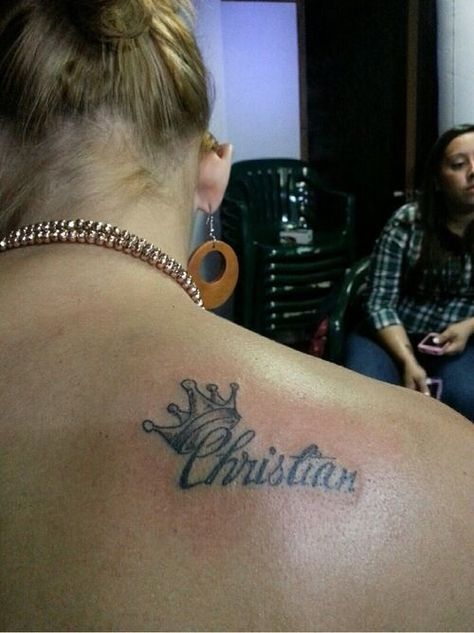 Name With Crown Tattoo, In Loving Memory Tattoos, Christian Names, Tattoo Name, Foot Tattoos For Women, Tattoos For Black Skin, Crown Tattoo, Name Tattoo Designs, Memorial Tattoos