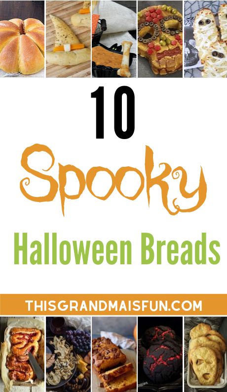 101 Spooky Halloween Foods - TGIF - This Grandma is Fun Halloween Rolls Ideas, Halloween Bread Rolls, Halloween Bread Recipes, Halloween Banana Bread, Halloween Foccacia Bread Art, Halloween Bread Ideas, Halloween Bread Bowl, Spooky Bread, Halloween Rolls