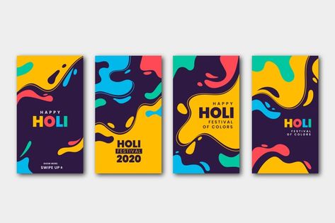 Colorful Design Poster, Festival Magazine, Paint Graphic Design, Holi Vector, Holi Design, Flat Design Poster, Holi Poster, Fashion Poster Design, Festival Flyer