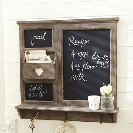 Large Chalk Board Organizer with Heart Cut-out £49.95 Vintage Chalkboard Decor, Kitchen Chalkboard Ideas, Chalkboard Organizer, Country Kitchen Accessories, Chalkboard Diy, Make A Chalkboard, Vintage Nautical Decor, Kitchen Chalkboard, Wood Business