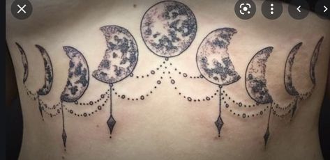 Underboob Tattoo Tattoos Sternum, Sternum Tattoos, Sternum Tattoo Design, Underboob Tattoo Designs, Moon Phases Tattoo, Mystical Tattoos, Underboob Tattoo, Omerta Tattoo, Small Tattoos With Meaning