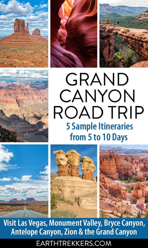 Grand Canyon Road Trip, Grand Canyon Vacation, National Parks Road Trip, 7 Day Itinerary, Trip To Grand Canyon, Lower Antelope Canyon, Grand Canyon Arizona, Arizona Road Trip, Utah Road Trip