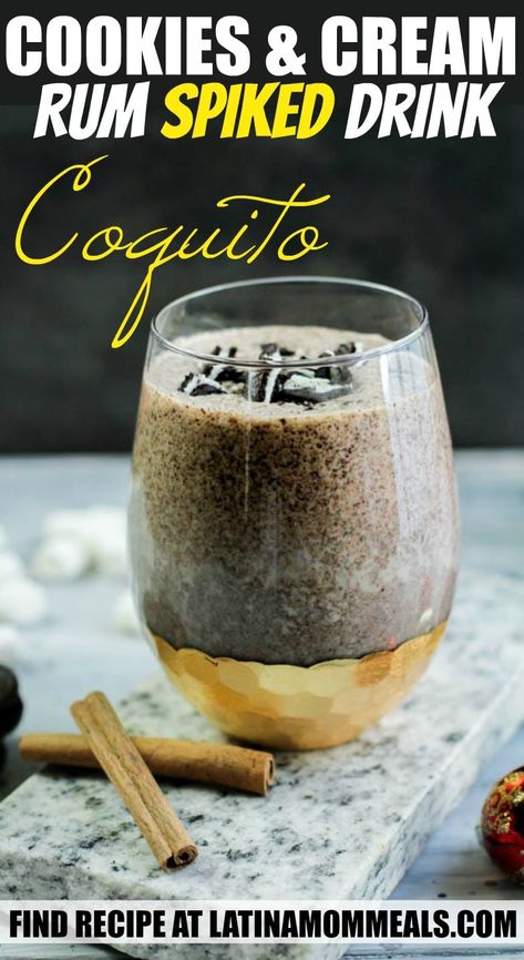 Cookies And Cream Coquito Recipe, Cookies And Cream Coquito, Coquito Recipe Flavored, Flavored Coquito Recipe, Coquito Flavors, Dessert Flights, How To Make Coquito, Coquito Drink, Spanish Thanksgiving