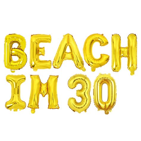 PRICES MAY VARY. You will receive: 1 set of gold beach im 30 foil balloons 16inches, 1pc flamingo foil balloon 41*19inches, 1pc coconut tree foil balloon 33*31inches, 1pc pineapple foil balloon 32inches and 1pc wine glasses foil balloon 35*15inches. Special design: Summer 60th birthday party decoration is special and unique full of summer refreshing feeling such as flamingo, coconut tree and pineapple foil balloon. Perfect for your 60th birthday party! Beach im 30 banner: Beach im 30 balloon ban Beach Theme Birthday Party, 60th Birthday Banner, Beach Theme Birthday, Summer Kids Party, 50th Birthday Banner, 30th Birthday Banner, 60th Birthday Party Decorations, 30th Birthday Party Decorations, 50th Birthday Party Decorations