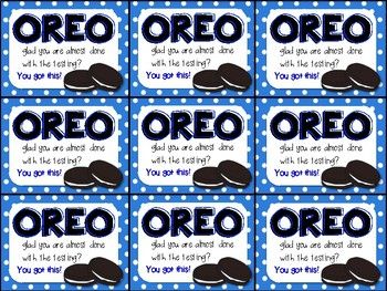 Oreo Gift Tag, Oreo Sayings For Gifts, State Testing Treats For Teachers, Testing Treats For Teachers, Oreo Sayings, Oreo Puns, Oreo Quotes, State Testing Treats, Testing Treats For Students