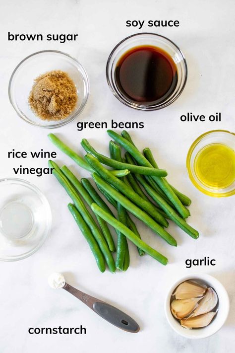 Garlic Green Bean Recipes Chinese, Easy Air Fryer Green Beans, Air Fryer Chinese Green Beans, Green Bean Recipes Asian Style, Sticky Green Beans, Air Fryer French Green Beans, Air Fryer Garlic Green Beans, Air Fryer Frozen Green Beans Recipes, Asian Inspired Green Beans