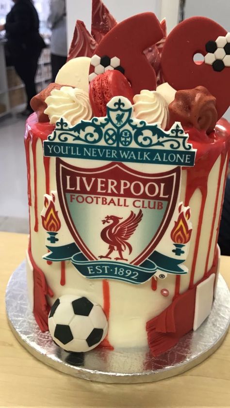 Behind the scenes snap of a Liverpool Cake. Lfc Birthday Cake, Football Cake Liverpool, Liverpool Birthday Party Ideas, Liverpool Party Ideas, Liverpool Cake Ideas Birthday, Lfc Cake, Liverpool Fc Cake, Liverpool Badge, Liverpool Cake