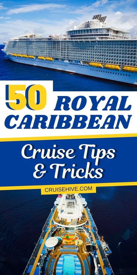 We've put together 50 Royal Caribbean cruise tips and tricks including packing list items, dress code and more to make sure you have the best ship experience. via @cruisehive Royal Caribbean Cruise Tips, Cruise Tips And Tricks, Caribbean Cruise Packing, Cruise Outfits Caribbean, Royal Carribean Cruise, Cruise Tips Royal Caribbean, Alaska Cruise Tips, Royal Cruise, Royal Caribbean Cruise Ship