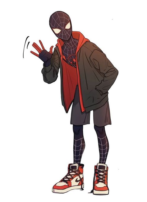 Spiderman Poses Reference Drawing, Spiderman Poses Reference, Miles Morales Fanart, Spiderman Fanart, Comics Ideas, Drawing Marvel, Spiderman Characters, Draw Comics, Miles Spiderman