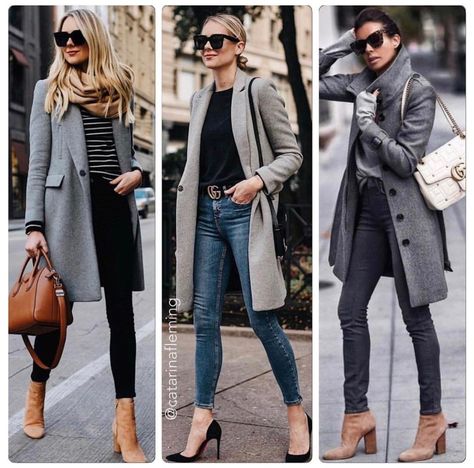 Gray Jacket Outfit Casual Women, Grey Coat Outfit Winter Casual, Light Grey Coat Outfit, Grey Coat Outfit Winter, Coatigan Outfit, Grey Jacket Outfit, Outfits Winter Casual, Coat Outfit Winter, Grey Coat Outfit