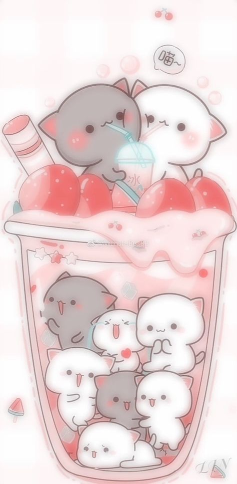 Kawaii Animals Wallpaper, Soft Cat Aesthetic, Kwaii Walpapers Aesthetic, Imagenes Cute, Rosé Cartoon, Photo Kawaii, Kawaii Pictures, Korea Wallpaper, Chat Kawaii