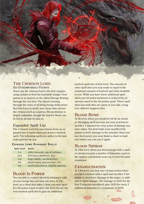 Dnd Warlock Patron, Warlock Homebrew, Dhampir Dnd, Dnd Warlock, Warlock Spells, Dnd Subclasses, Homebrew Classes, Warlock Dnd, Character Classes