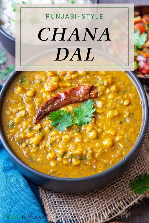 Chana Dal is an easy healthy Indian lentil dish made with split chickpeas, onion, tomatoes, ginger, garlic, herbs, and spices. It is vegan gluten-free, and so easy to make. This delicious Chana dal recipe pairs perfectly with roti, naan, or rice and makes a nutritious, protein-packed, hearty, and comforting meal. Chana Dhal Recipe, Easy Dal Recipe, Channa Dal Recipes, Dal Recipe Indian Easy, Chana Dal Recipes, Indian Lentil Recipes, Daal Recipe Indian, Dahl Recipes, Dal Recipe Indian