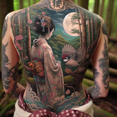 Japanese Geisha Tattoo, Japanese Leg Tattoo, Geisha Tattoo Design, Origami Tattoo, Fox Tattoo Design, Geisha Tattoo, Back Piece Tattoo, Pretty Hand Tattoos, Beautiful Tattoos For Women