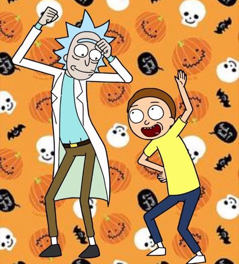 Rick and Morty x Halloween Rick And Morty Halloween, Mister Meeseeks, Rick I Morty, Cartoon Halloween, Wubba Lubba Dub Dub, Drawings Ideas, Halloween Icons, Halloween Cartoons, Rick And Morty