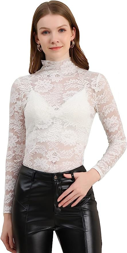 Lace Formal Top, Top Transparente, Floral Lace Blouse, Pink Lace Tops, White Lace Blouse, Floral Lace Tops, Blouse Style, Lace Neckline, Elegant Blouses