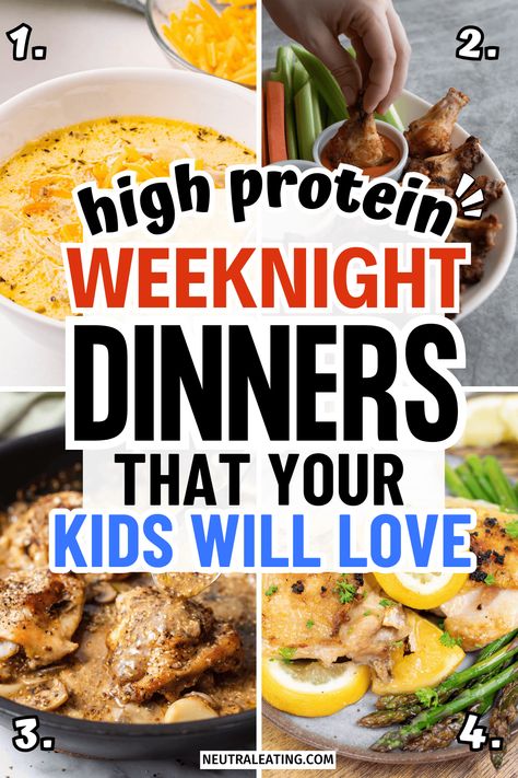 Thinking of the best high protein meals to serve your kids? Check out these easy high protein weeknight dinners your kids will love. These recipes are super easy to make and will surely be a hit for the whole family. Try these now! Healthy Family Dinners For Picky Eaters, Clean Eating Protein Meals, Meals The Whole Family Will Love, Yummy Dinners For Picky Eaters, Healthy Easy Meals For Family, Easy Week Night Meals Families, Simple Good Dinner Recipes, Fast Weeknight Meals, High Protein Weeknight Meals